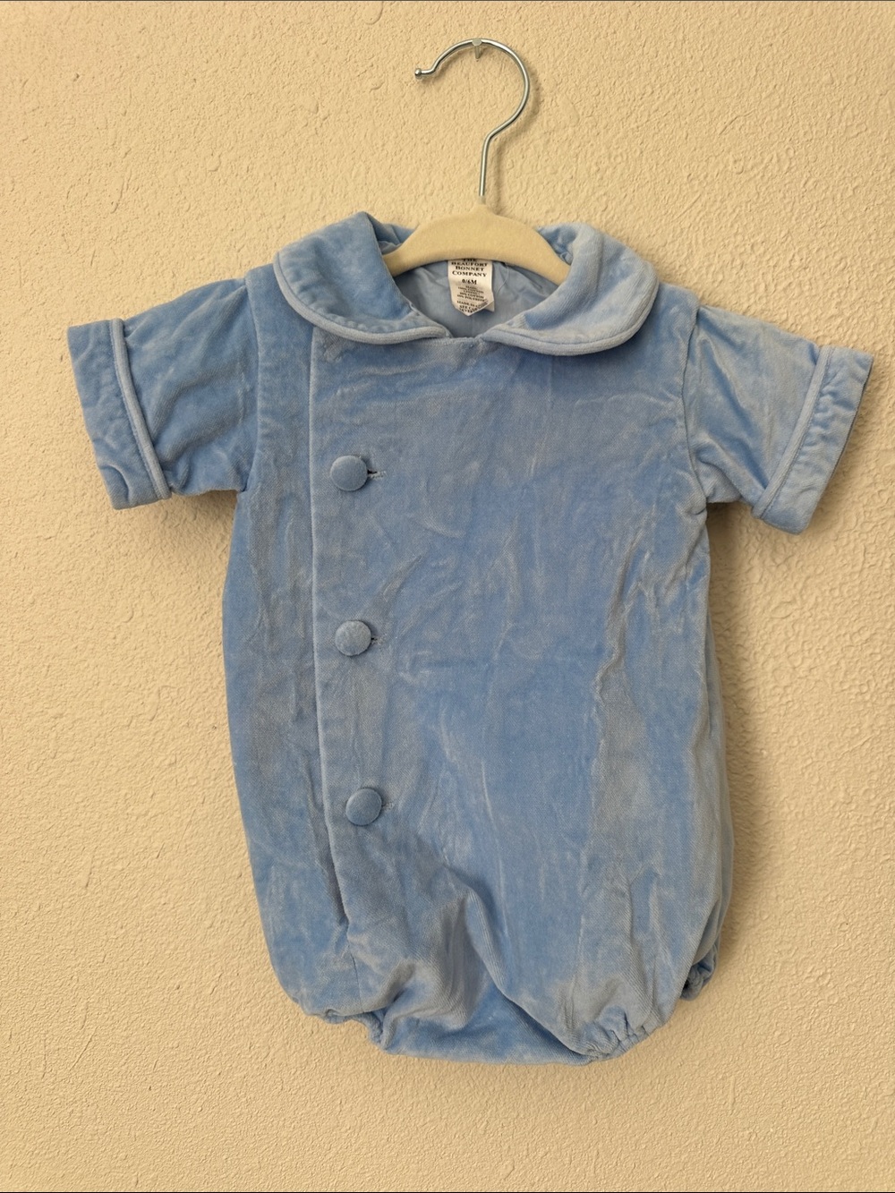 The Beaufort Bonnet Company Velvet Short-Sleeve Bubble in Light Blue